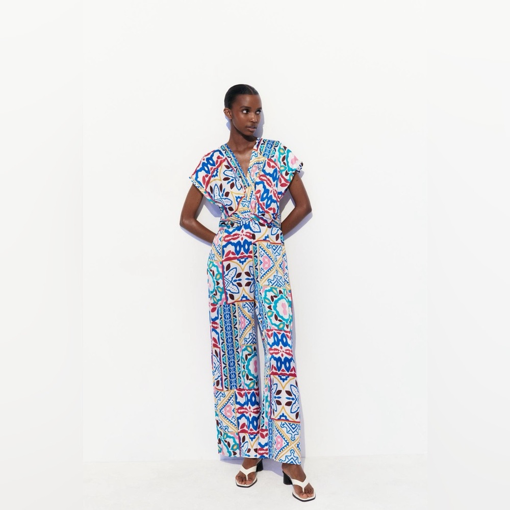 Zara  Multicolored Printed Jumpsuit Size Medium- NWT